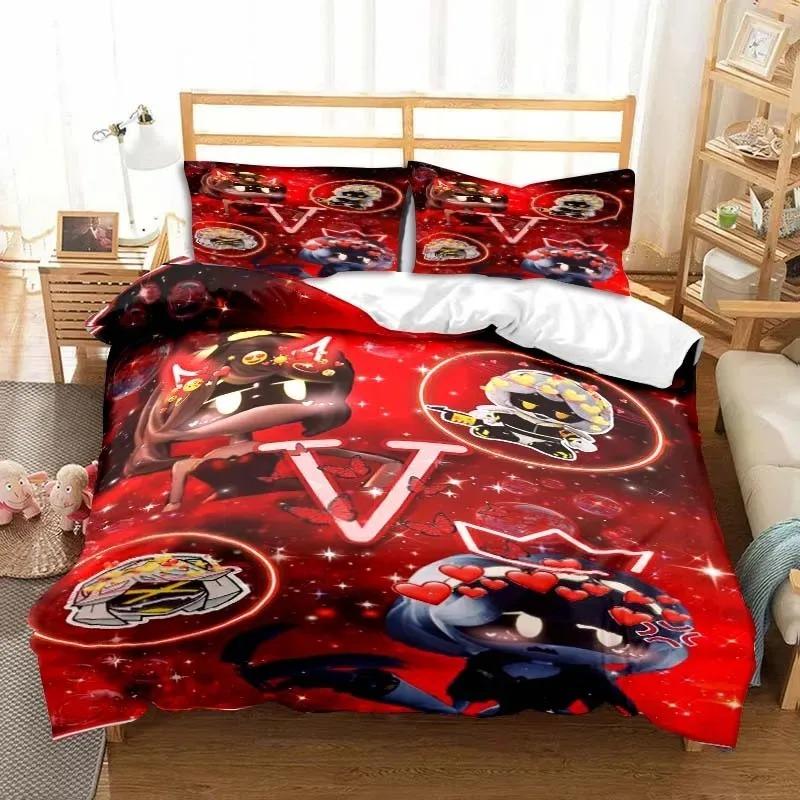 3D Cute Cartoon Anime M-Murder D-Drones Bedding Set Boys Girls Twin Queen Size Duvet Cover Pillowcase Bed Kids Adult Gift