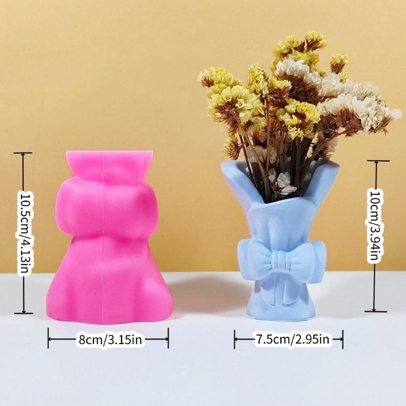 Vase Resin Molds Bowknot Silicone Mold Succulent Plant Flower Pots Mold Epoxy Resin Casting Mould Home Decorations