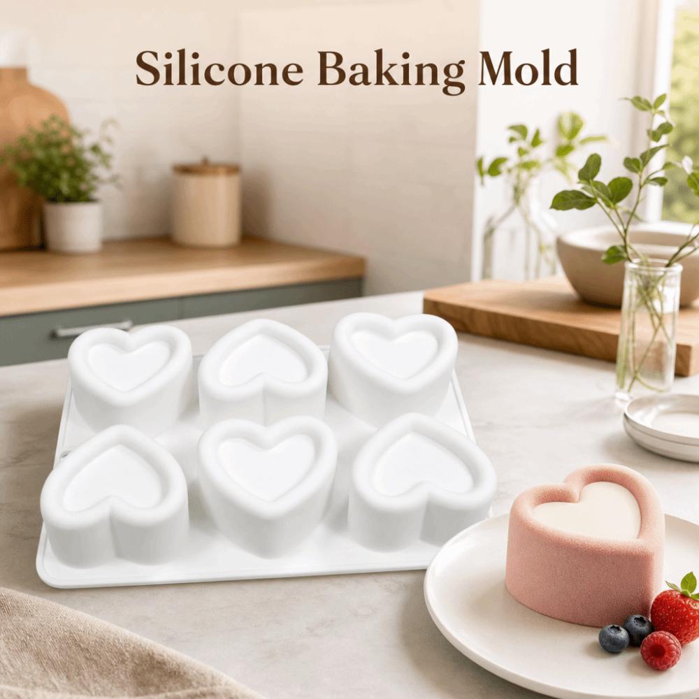 6 Cavities Silicone Chocolate Mould 3D Mousse Cake Mold Jelly Pudding Mold  Kitchen Baking