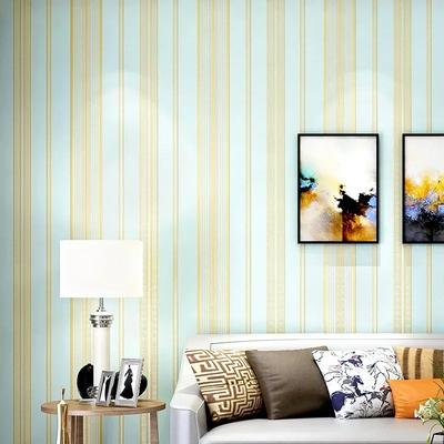 European Style Minimalist Non-woven Wallpaper Bedroom Living Room 3D Three-dimensional Vertical Stripe TV Background Wall Decor