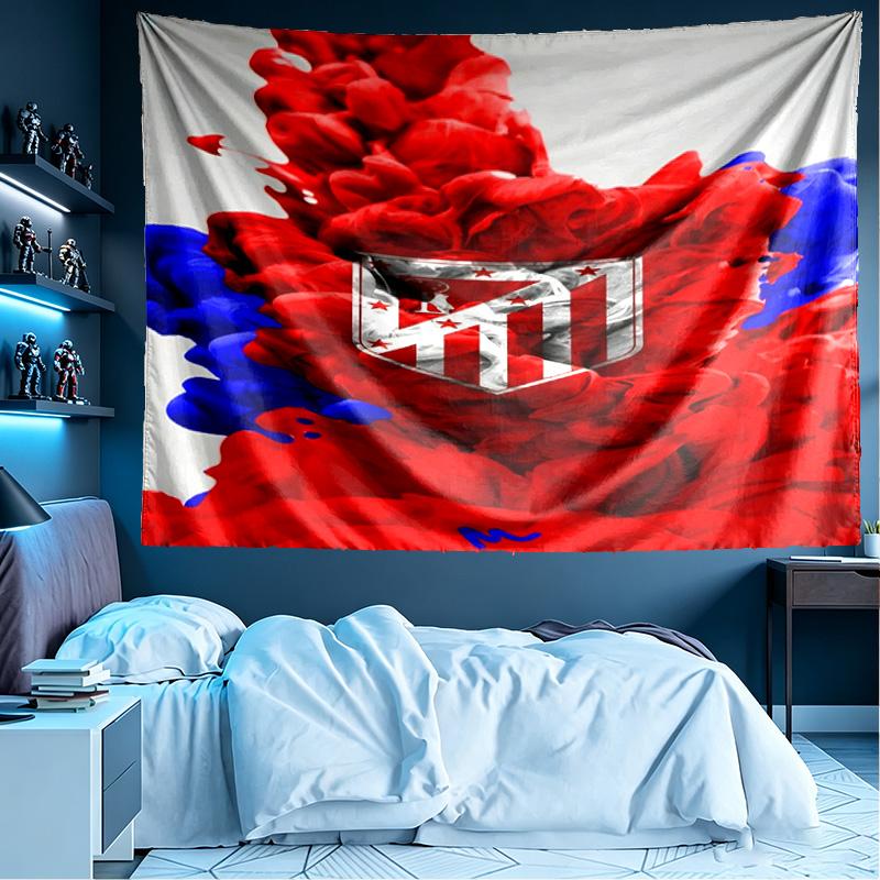 Atletico Madrid Print Tapestry, Lightweight Wall Hanging, for Bedroom, Dorm, Living Room, Home Art Decor - Birthday Christmas Gift for Friends
