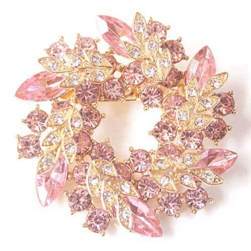 European and American Style Multi-Colored Floral Wreath Brooches, Fashionable Rhinestone Pins, Versatile and Elegant Suit Accessories