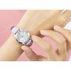 "Girls' Fashion Watch Silver Purple Quartz with Luminous Hands and Arabic Numerals"