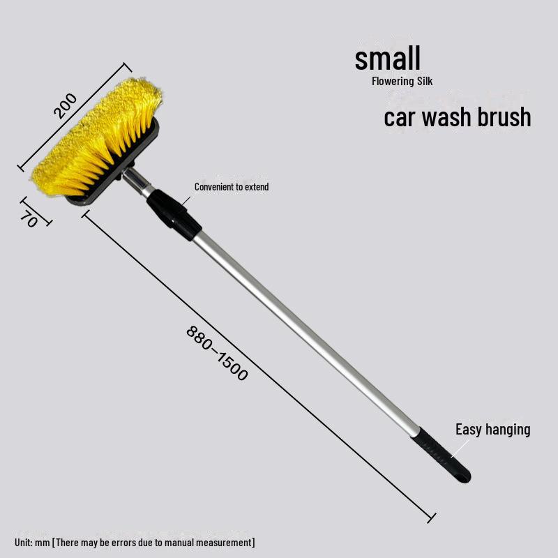 Telescopic Car Cleaning Brush with Soft Bristles, Long Handle, and Absorbent Mop Head