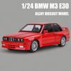 1:24 BMW M3 E30 Alloy Sport Racing Car Model Diecast Metal Classic Car Vehicle Model Simulation Sound & Light Toy Birthday Gifts