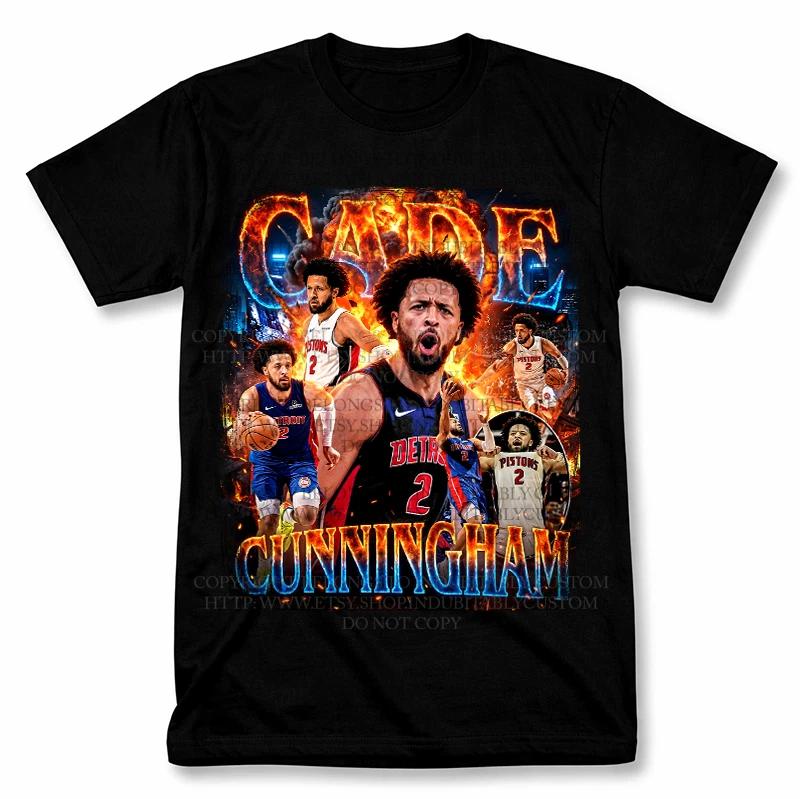 Cade Cunningham Detroit Pistons Graphic T shirt Vintage Style Basketball Fan Tee XL