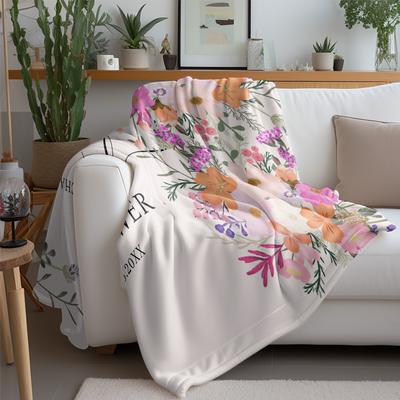 Blumenmuster Fleece-Decke - Weiche Warme Überwurfdecke für Damen Mädchen Sofa Bett Dekoration Geschenk