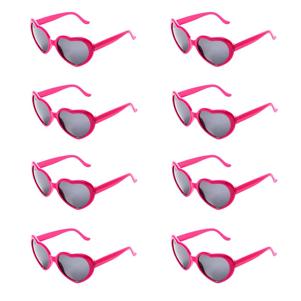 Lovatfirs 8 Pack Heart Sunglasses for Party Travel Women Men A total of 16 colors are available