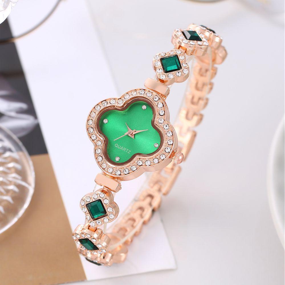 

Новая Мода Женские Часы Дамские Кварцевые Часы Браслеты Зеленые Простые Розовое Золото Роскошные Женские Часы Relogio Feminino Наручные Часы
