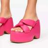 Women's Sandal Slippers 2025 Fashion Hot New Summer Open Toe Round Head Platform Heightening Sandals Fashion Knot High Heels