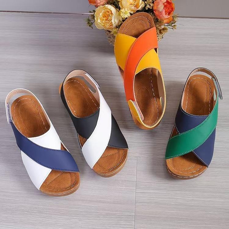 2024 Summer Beach Sandals: Color Block Breathable Women's Casual Slippers
