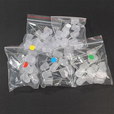 50PCS F10 10mm LED 5 Colors Assortment Kit Red Blue Yellow Green White Diffused Round Foggy LED Light Emitting Diode DIY PCB Lamp Bulb