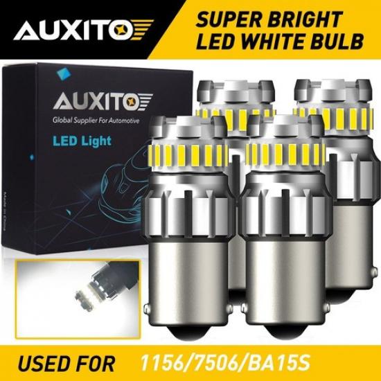 4X AUXITO 7506 LED 1156 Ba15s P21W WHITE Backup Reverse Light Bulb 2400LM 2F