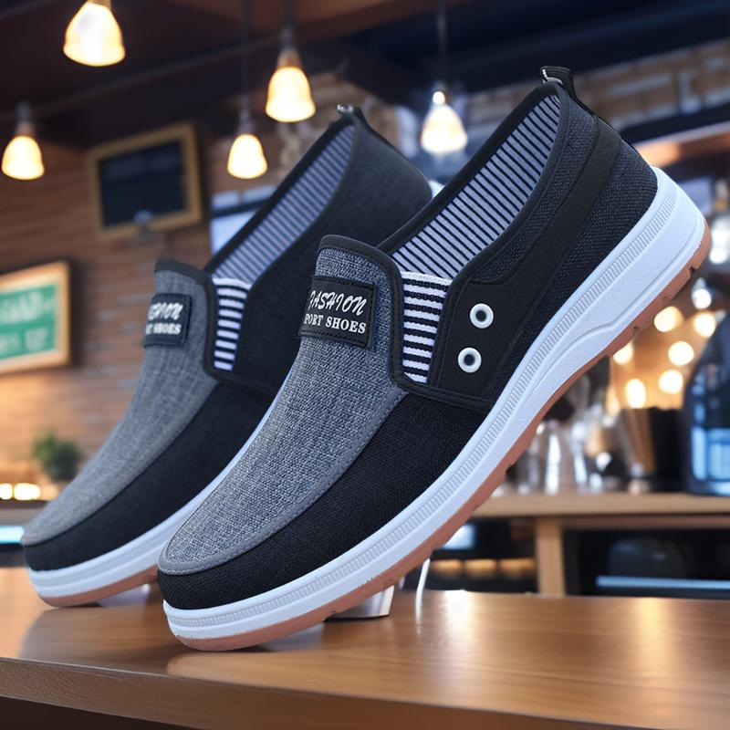 

Мужская обувь парусиновая обувь старая пекинская тканевая обувь тканевая обувь низкие повседневные туфли одна 2025 рабочая обувь 44