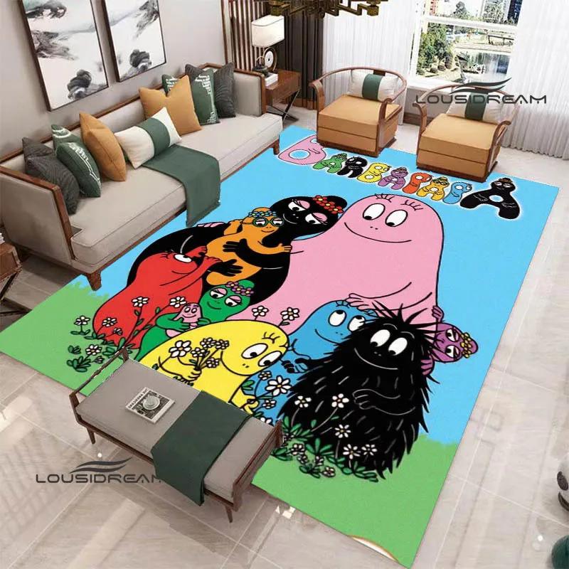 Barbapapa Cartoon Printed Carpet Non-slip Carpet Yoga Mat Door Mat Photography Props Kitchen Mat Home Area Rug Birthday Gift