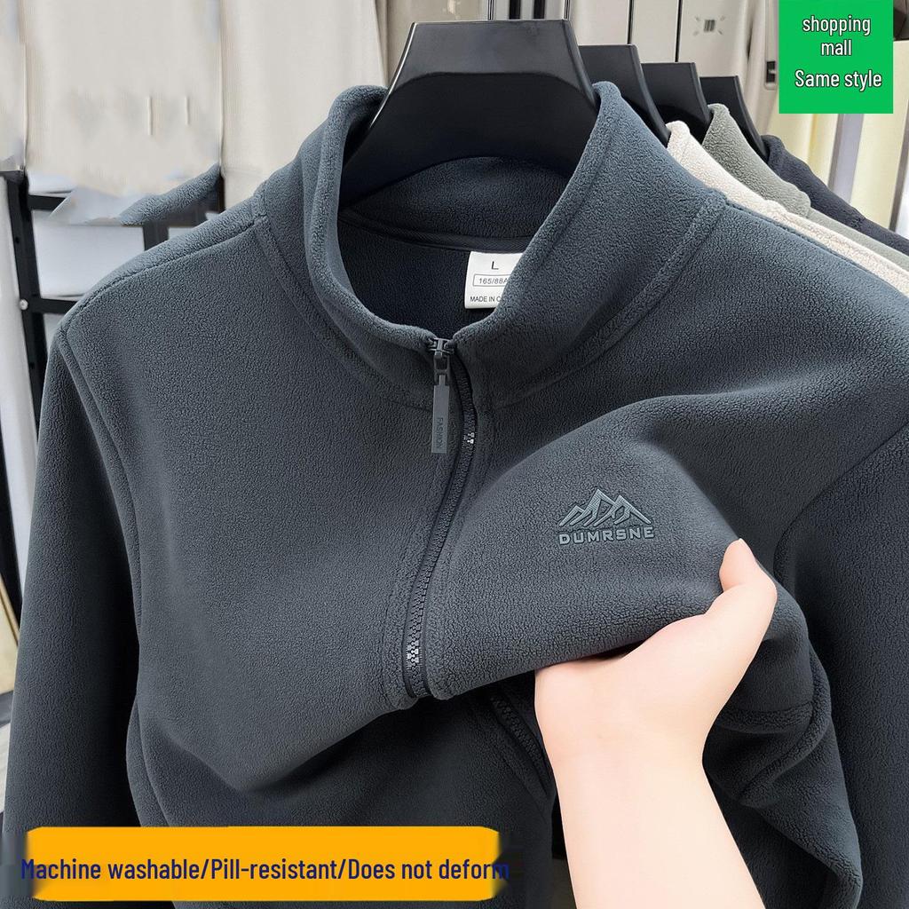 Men's Double-Sided Fleece Jacket - Warm Casual Spring & Autumn Mountaineering Liner