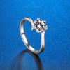 Bague Ringen S925 Set With D Color Moissanite Classic Six Claws One Carat Snowflake Women's 18-karat Gold Plated Ring