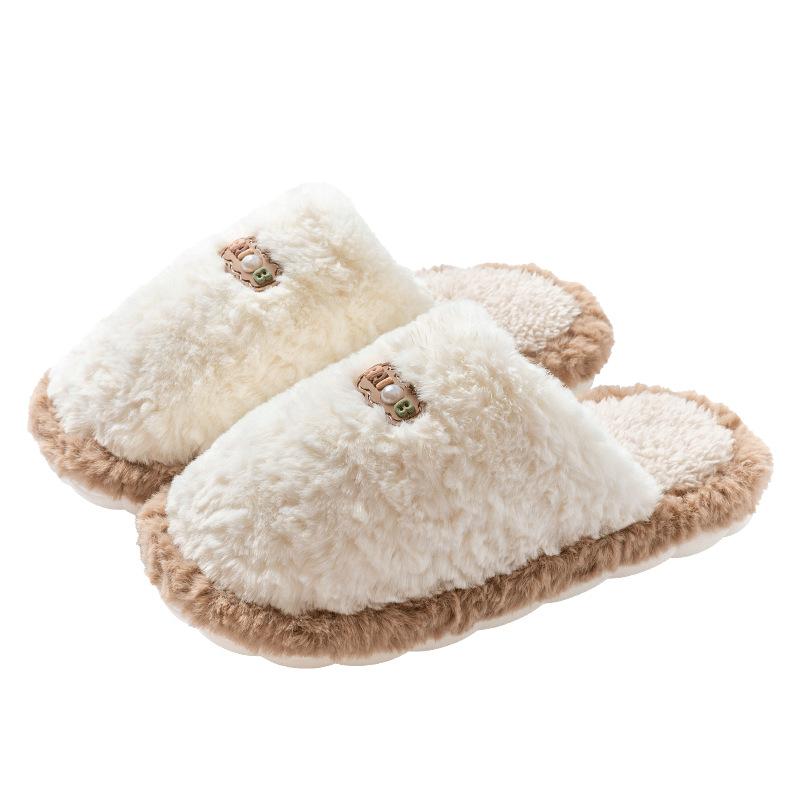 Bomullstofflor höst och vinter nya inomhus hem hem halkfria mjuk sula varma plysch par bomull mopp