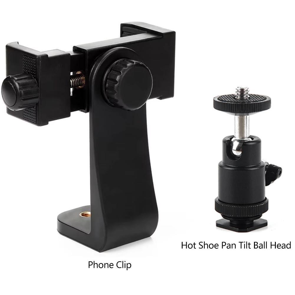 Tripod Montajı Evrensel 360 Derece Cep Telefonu Klipsi 1/4 Vida Cep Telefonu Tutucu Masaüstü Tripod Adaptörü iPhone ile Uyumlu