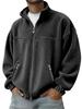 2026 Men's European & American Fleece Sherpa Zipper Jacket - Spring, Autumn, Winter Outdoor Stand Collar Top