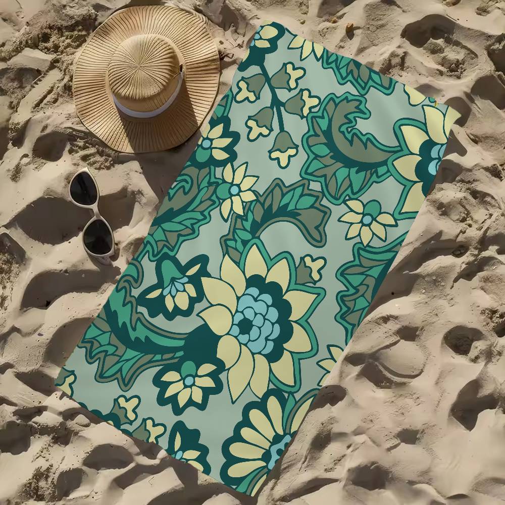 Ethnic Pattern Print Microfiber Printed Beach Towel Mountain Climbing Yoga Beach Swimming Running Absorbent Soft Towel