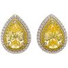 925 Sterling Silver Gold-Plated Teardrop Diamond Stud Earrings - Elegant Women's Jewelry