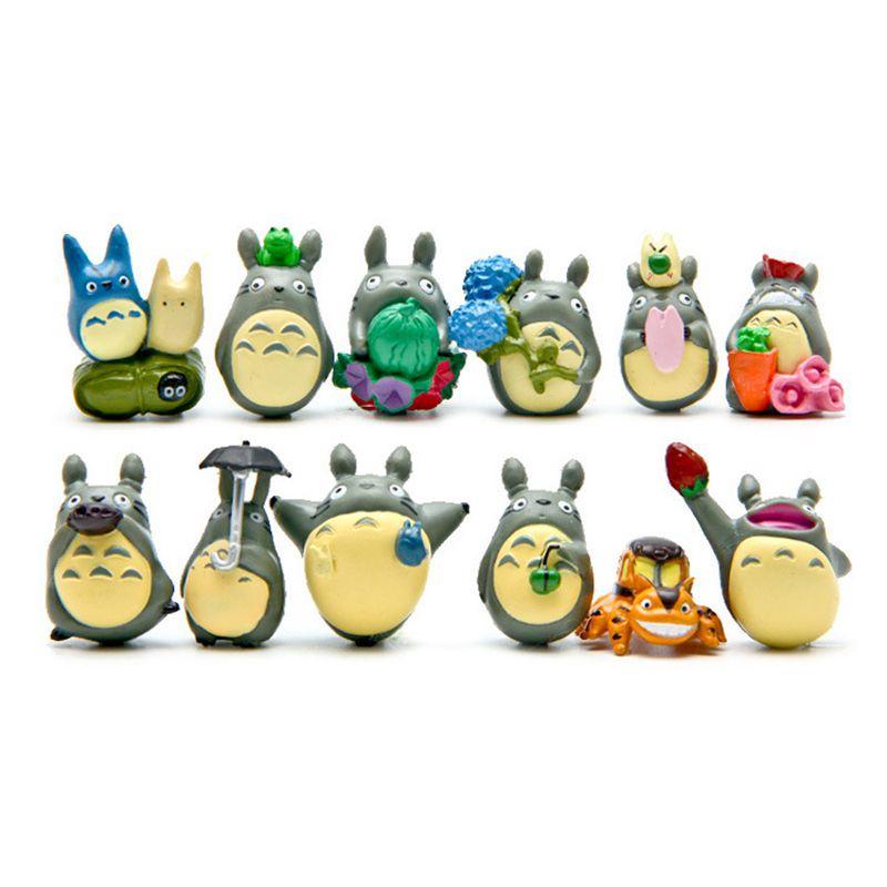 12pcsset My Neighbor Totoro Garden Decoration Anime Action Figurines Figure