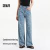 Semir Women's Wide-Leg Full-Print Denim Jeans