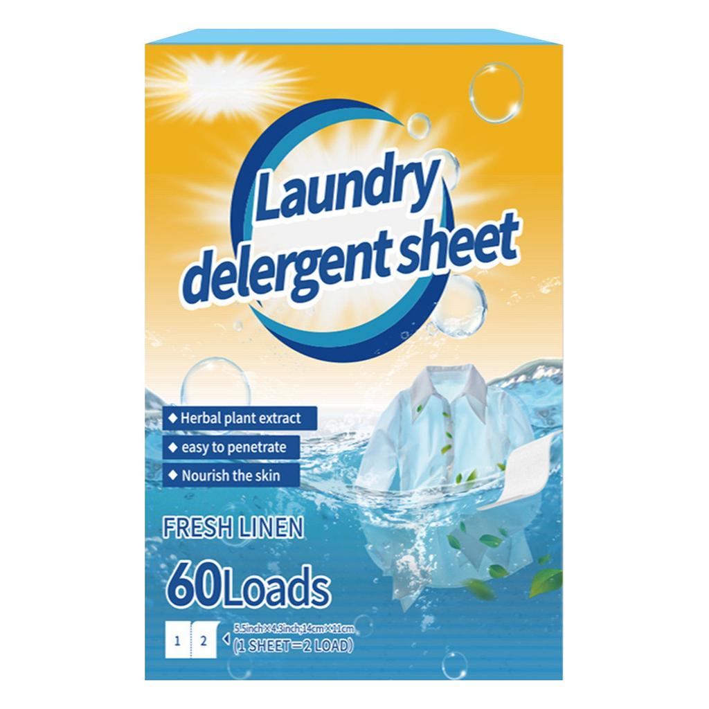 Portable Laundry Tablets Concentrated Stain Removal Instant Bubble Tablets Fresh Linen Scent Household Laundry Paper