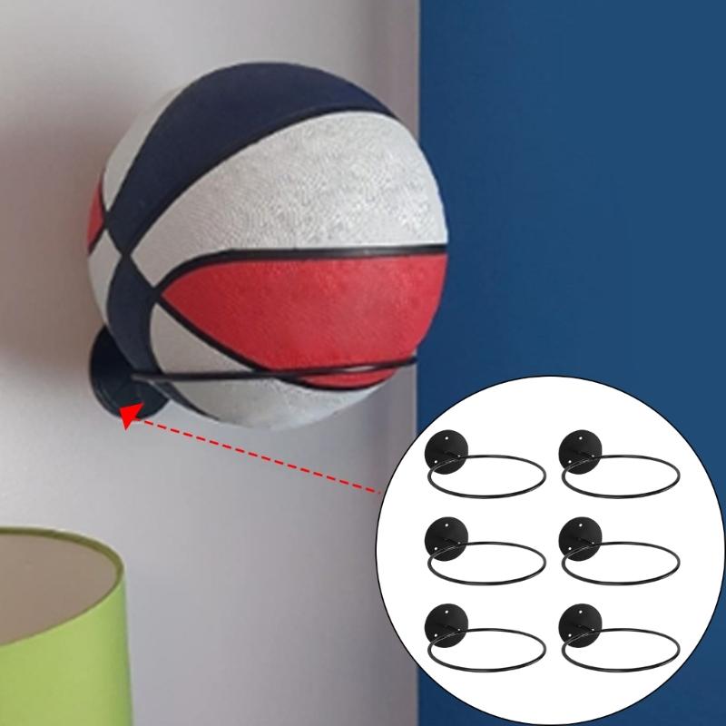 6Pcs Volleyball Wall Storage Display Football Wall Mount Ball Stand Wall Mounted