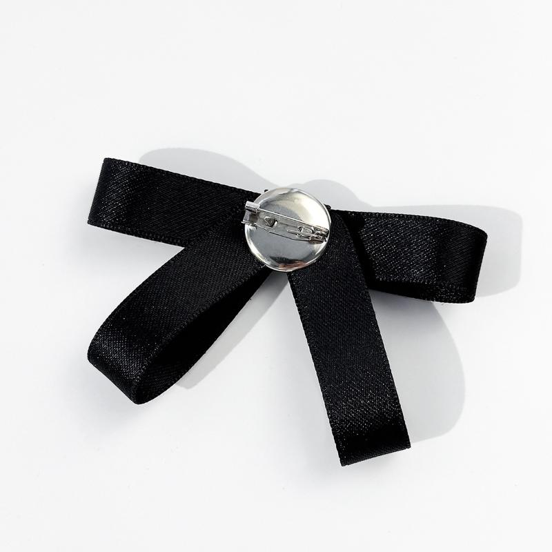 Broșă Perlă cu Fundă Neagră pentru Femei, Ace Versatile pentru Guler de Cămașă, Decorațiune Vestimentară, Cravată Panglică, Accesorii Bijuterii, Cadouri