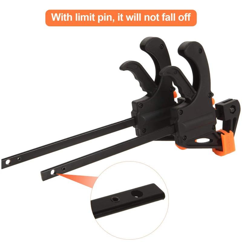 5/2-Pack 4-Inch Quick-Release Bar Clamps - One-Hand Ratchet Clamp Set for Woodworking & DIY Projects, Hardened Steel Jaws