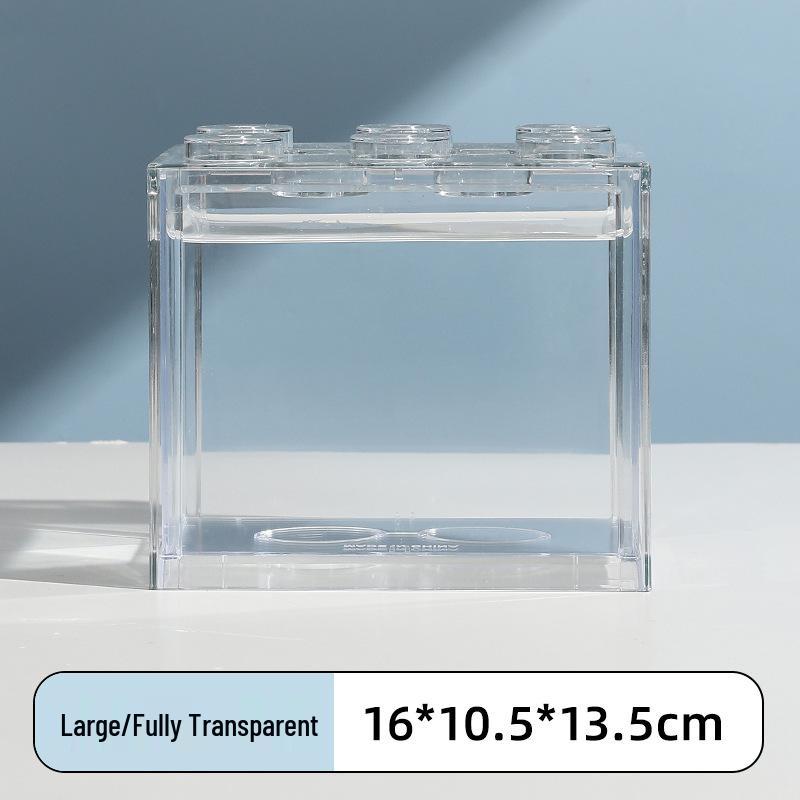 Transparent Desktop Aquarium: Fighting Fish, Jellyfish, Goldfish Tank with Street Stall Stand Design