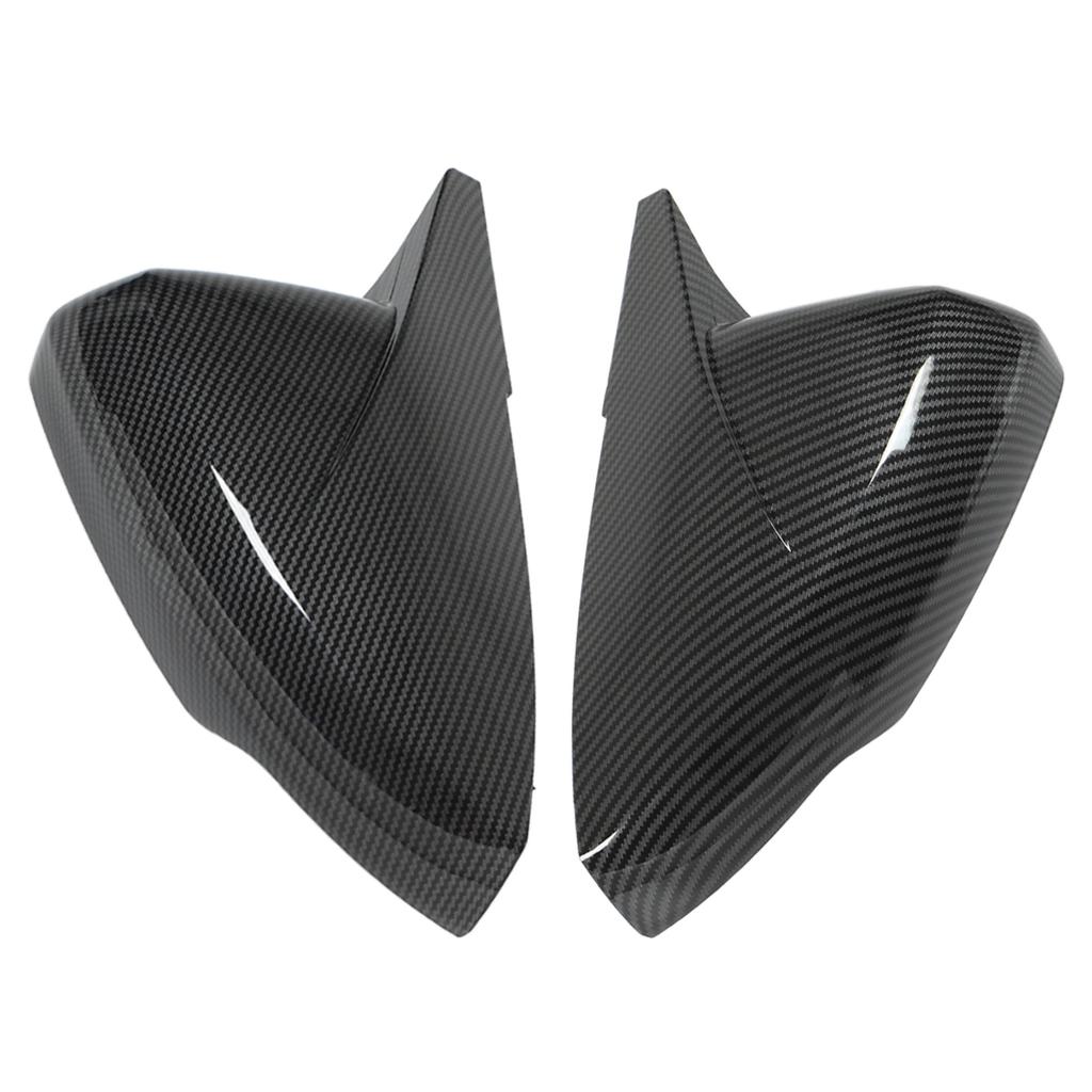 Pair Rr View Mirror Protective Covers Left Right Snap In Replacement for MK6 2018+(Glossy Black )