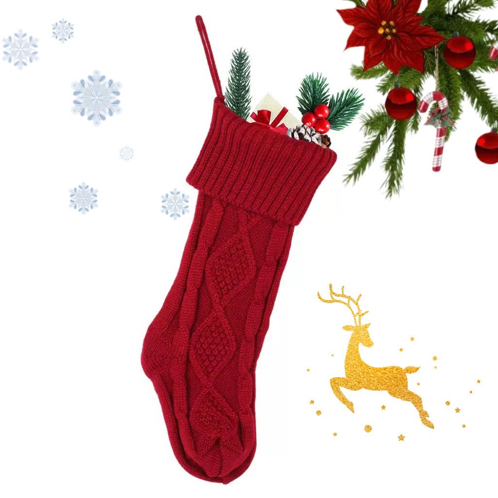 Christmas Stockings for Kids Large Size Cable Knit Stocking Christmas Decorations for Family Party Personalized Festival Gifts