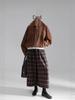Neo-Modern Plaid Wide-Leg Wool Skirt-Pants for Women