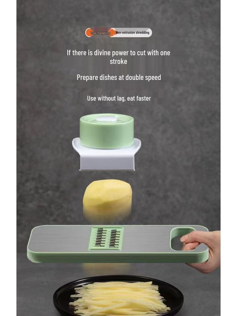 Stainless Steel Multi-Functional Vegetable Cutter & Grater with Hand Guard