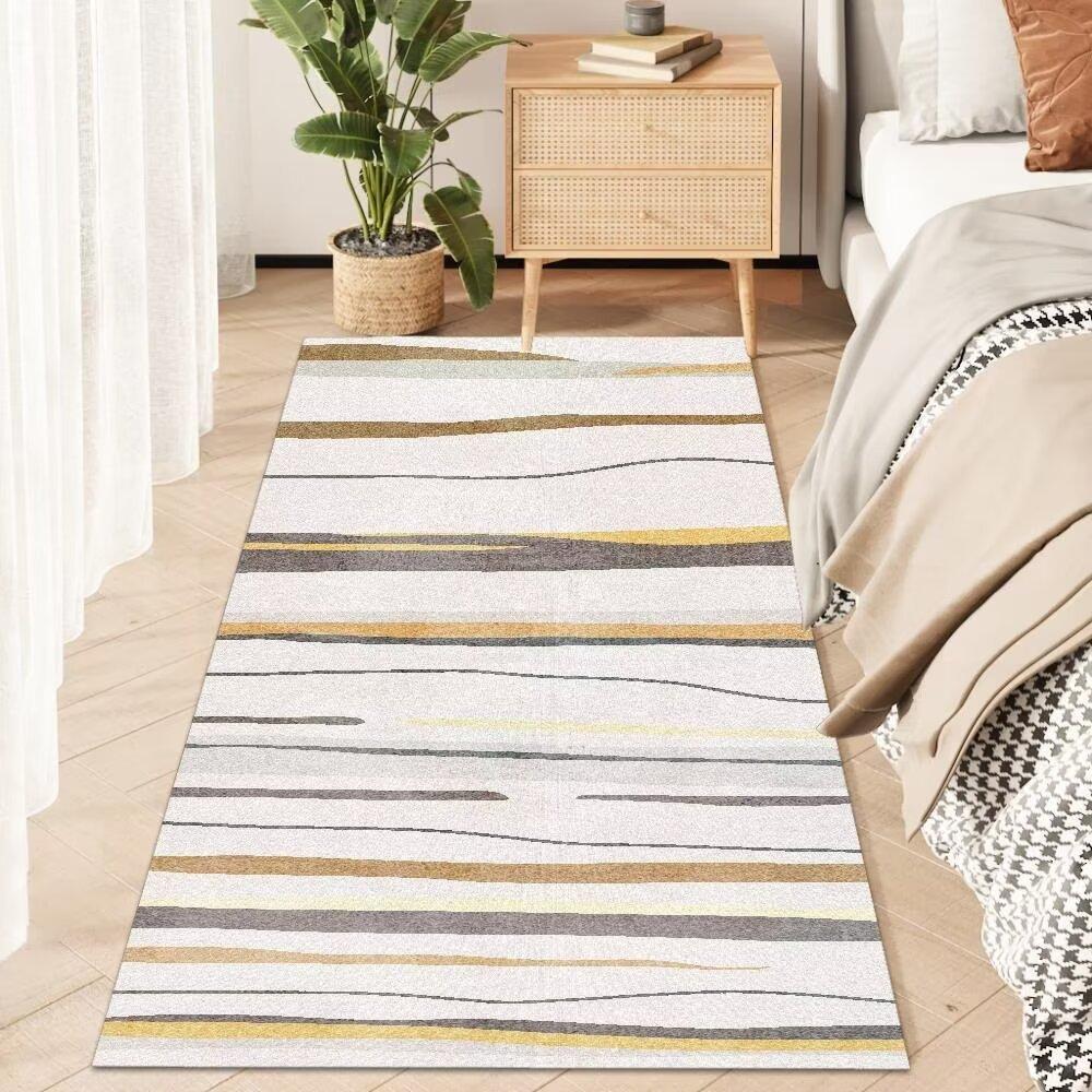 Modern Carpet for Bedside Soft Bedside Rugs Large Living Room Floor Mat Rectangular Balcony Mats Simple Room Decoration Runner
