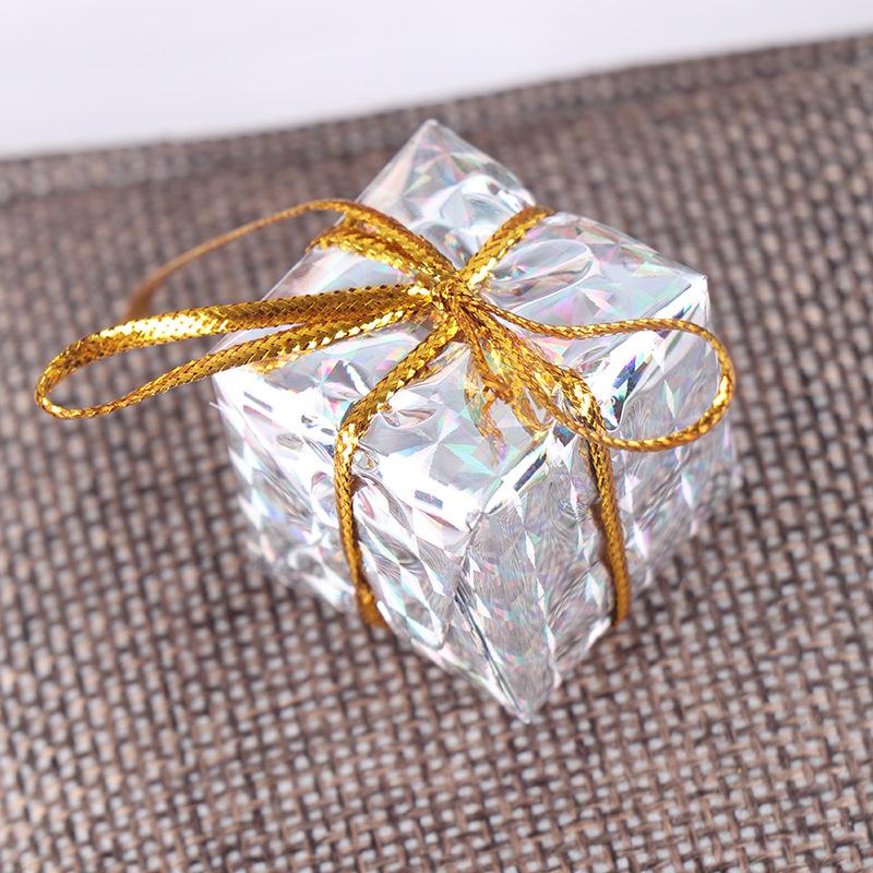 WTEMPO 4 Packs 12PCS/Pack Christmas Decorations 2.5CM Laser Small Gift Bags Christmas Decorations Creative DIY Christmas Tree Decorative Pendants