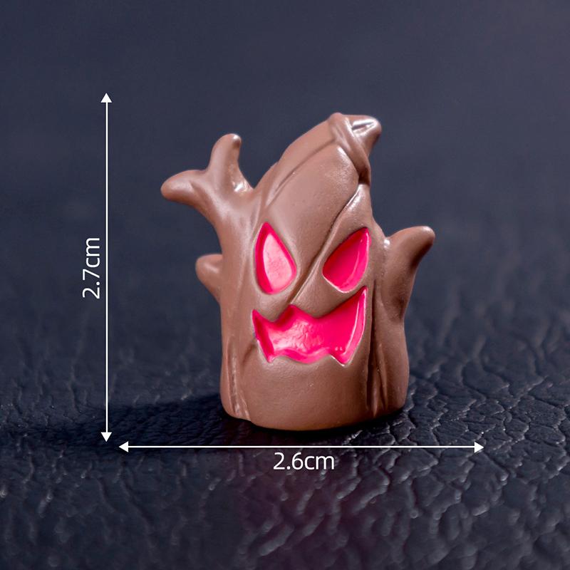 Mini Halloween Ornament Cartoon Spider Bats Skeleton Ghosts Micro Landscape Dollhouse Model Car Interior Home Desktop Decor