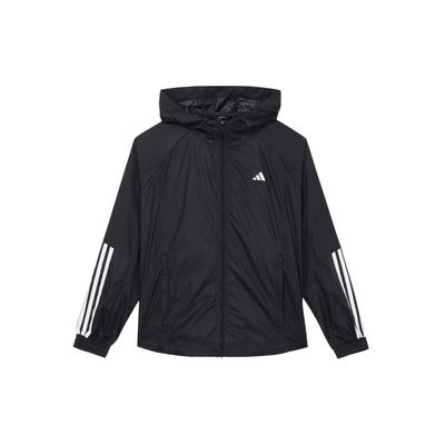 Wind.Rdy Hyperglam Striped Logo Print Long Sleeve Hooded Jacket Women Outerwear Black IS8036