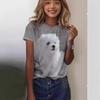 2024 New Women's T-Shirt Cute Puppy Pattern Printed Women's T-Shirt Extra Large Size T-Shirt Summer Ladies