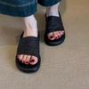 2025 New French Open-toed One-word Slippers, Comfortable for Summer Wear, Foreign-style Soft-soled Thick-soled Muller Shoes