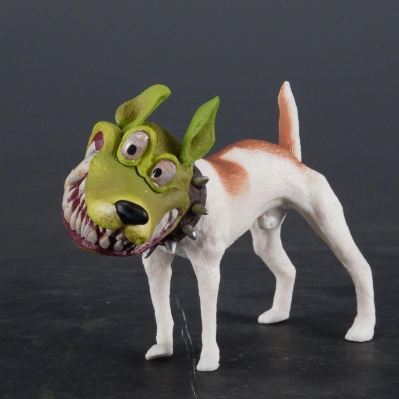 7cm Funny Green Mask Jack Russell Figure – Cartoon Dog PVC Statue, Adult Collectible Model Gift for Dog Lovers