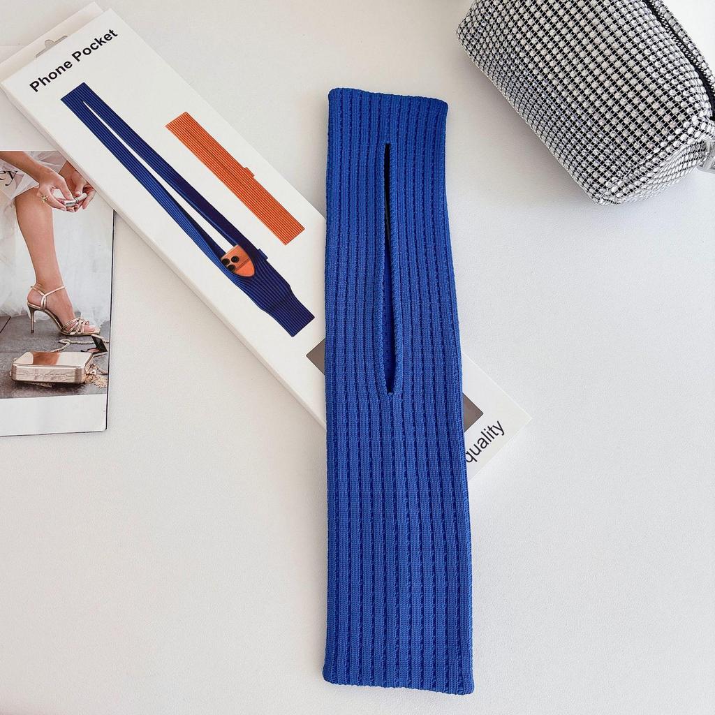 Stilvolle gestrickte Crossbody-Handtasche für Mobiltelefone – Multifunktionale Aufbewahrungstasche aus gewebtem Stoff