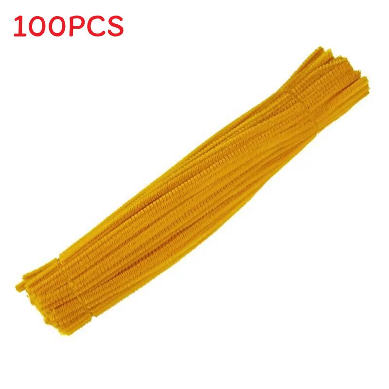 

Шт. Красочные 100 Плюшевые Скручивающиеся Палочки Мягкий Фетр Проволочные Полоски Украшения Сделай Сам Yellow