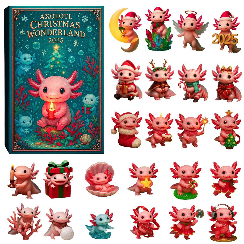 

2025 Christmas Advent 2D Acrylic Ornaments Cartoon Animal Christmas Tree Ornaments for Kids Teens Toddler Party Bag Charm Home L красный