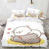 3D Print Cartoon Lovely Peach Cat 3D Duvet Cover Bedding Set Comforter Linen Pillowcases Home Decor Single Double King Queen