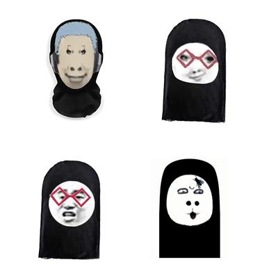 Funny Emoticons Printed Mask Elastic Full Face Mask For Men Women Cosplay Headwear Breathable Elastic Face Mask Gifts
