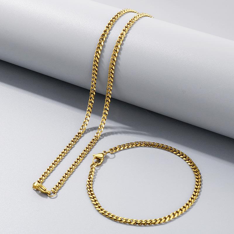 Halskette aus Titanstahl mit dicker Hip-Hop-Kette, Edelstahl sechsseitig geschliffene Kette mit Kettenschmuck